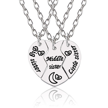 3 Piece Sisters Matching Necklaces Jewelry Gift