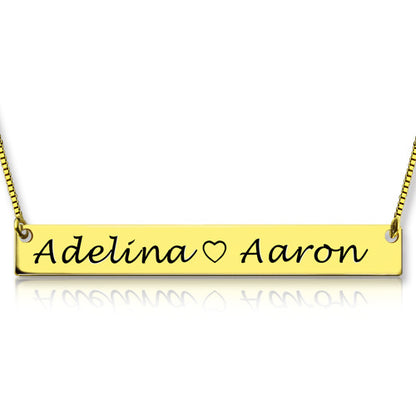 Gold Plated Sterling Silver Custom Name Plate Necklace Gift