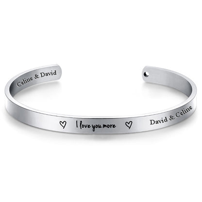 I love You Promise Cuff Bracelet Gift for Her