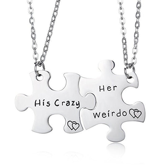 His Crazy Her Weirdo Promise Pendants Puzzle Piece
