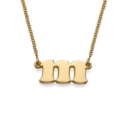 Letter M Name Initial Necklace 18K Gold Plated