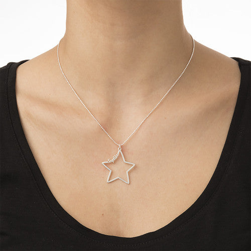 Star Customize Name Pendant Necklace 18K Gold Plated