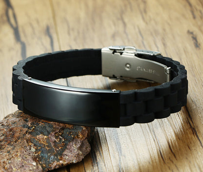 Personalized Mens Bracelet Silicone Wristband