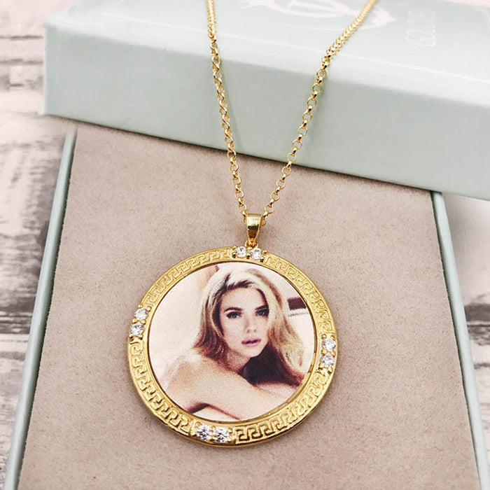 Personalized Color Photo Print Necklace Gift for Wife