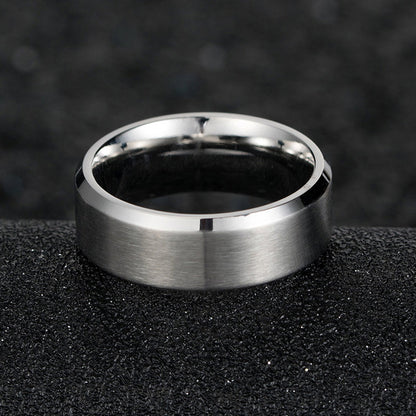 Engraved Simple Matte Mens Ring