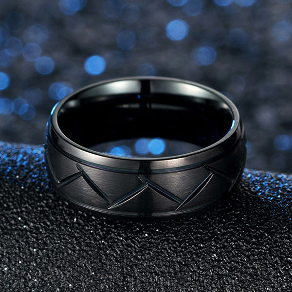 Custom Mens Wedding Band 8mm Polished Titanium