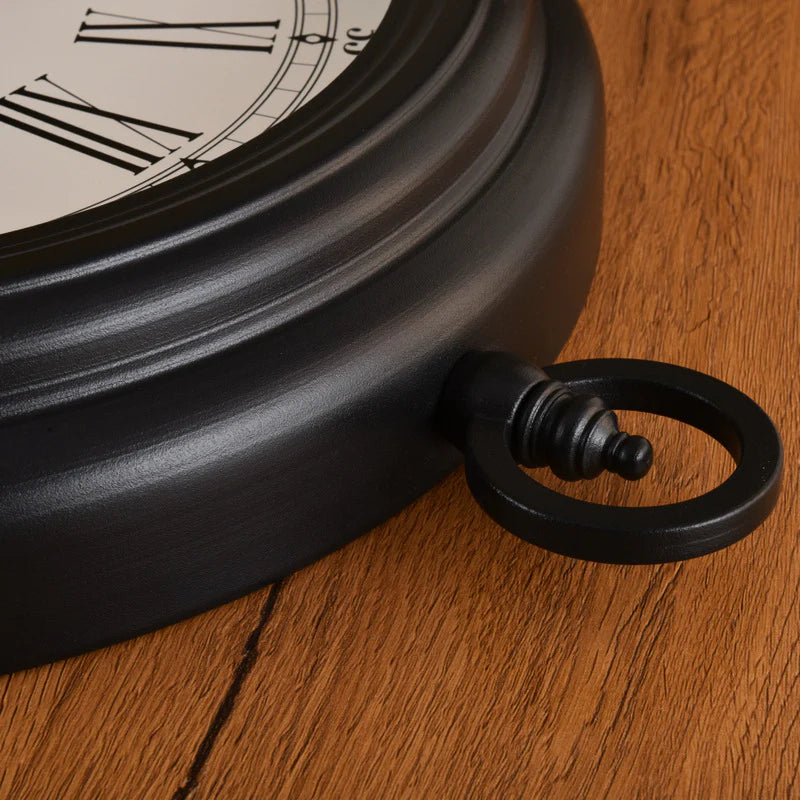Art Deco Roman Silent Wall Clock – 17" (Non-Ticking)