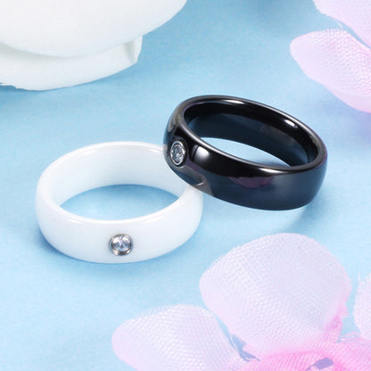 Engraved Ceramic Promise Rings for Girlfriend Boyfriend