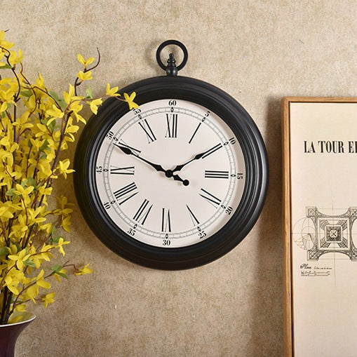 Art Deco Roman Silent Wall Clock – 17" (Non-Ticking)