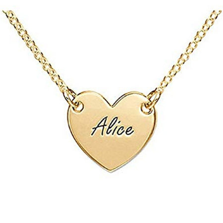 Heart Pendant Necklace with Name Engraved