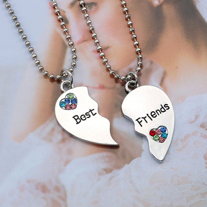 Bff Hearts Matching Necklaces Christmas Gift