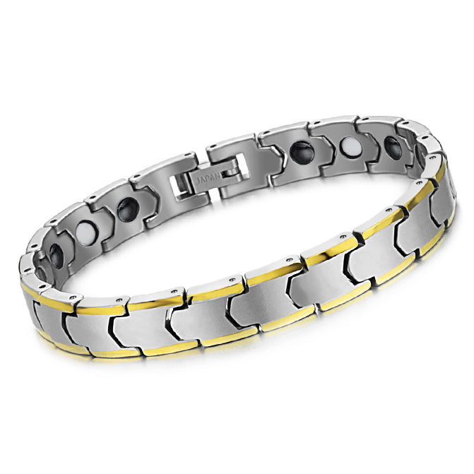 Tungsten Mens Bracelet with Energy Magnets