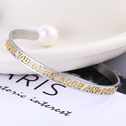 Love you to the Moon and Back Cuff Bangle for Her