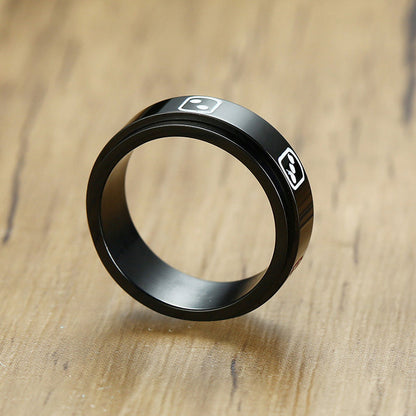 Custom Engraved Dice Mens Ring