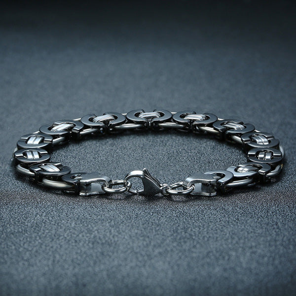Custom Mens Bracelet Stainless Steel Black