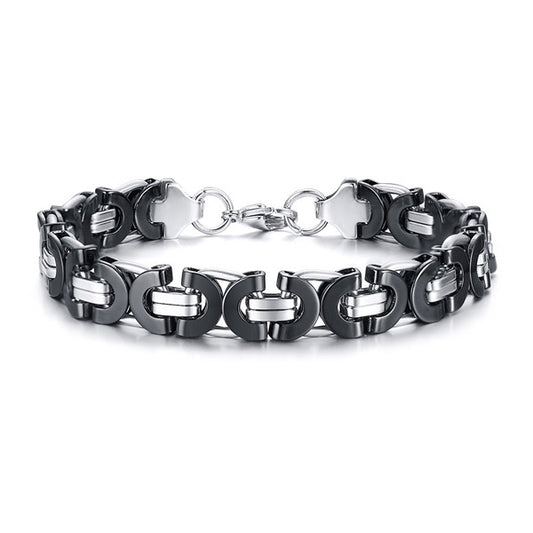 Custom Mens Bracelet Stainless Steel Black