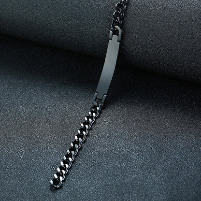 Custom Mens Bracelet Gift Stainless Steel Black