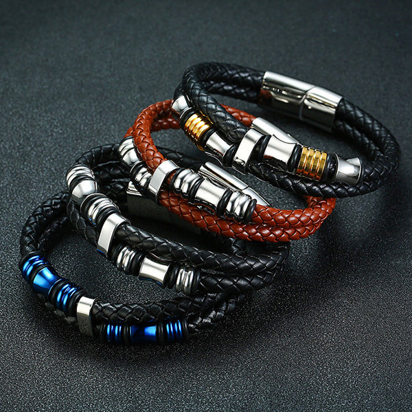 Personalized Leather Bracelet for Him