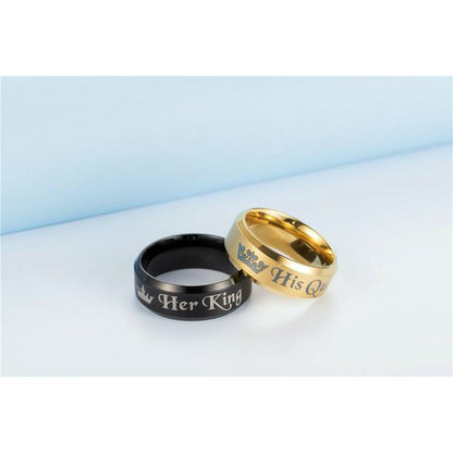 Her King His Queen Couple Promise Rings Set