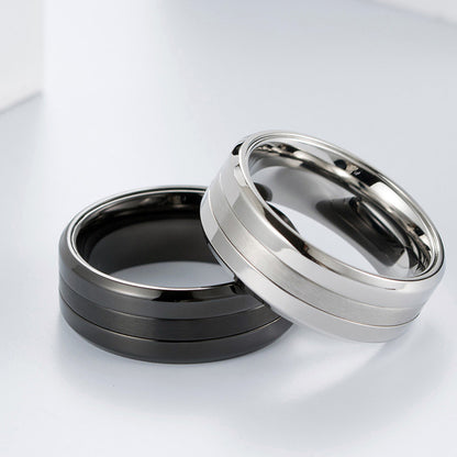 Cute Matte Engraved Ring for Men