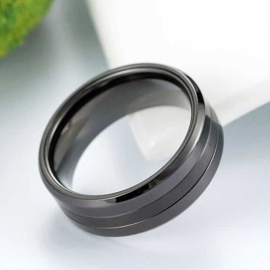 Cute Matte Engraved Ring for Men