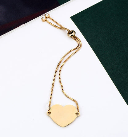 Engraved Heart Charm Bracelet Birthday Gift for Girlfriend