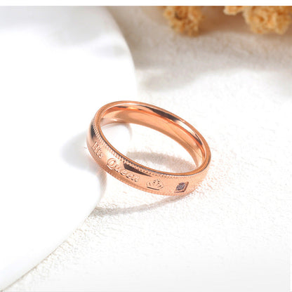 Matching Engravable King & Queen Crown Promise Rings Set for Couples