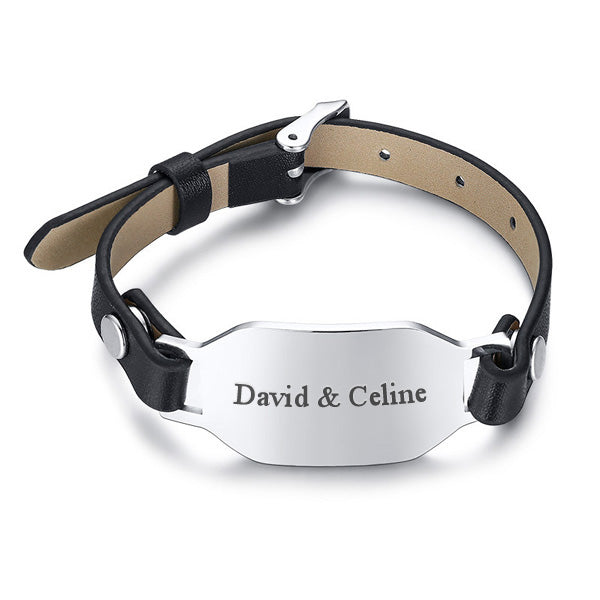 Custom Name Leather Promise Bracelet Gift for Him