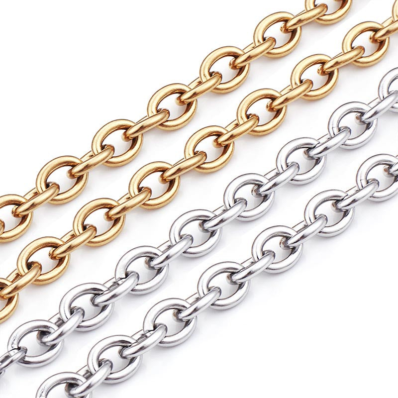 Mens Cable Chain Necklace Stainless Steel