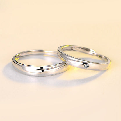 Personalized Sterling Silver Couple Mobius Rings Set for 2