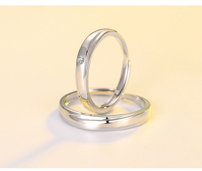 Personalized Sterling Silver Couple Mobius Rings Set for 2