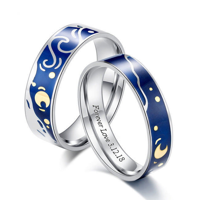 Custom Matching Promise Rings Gift for Couple