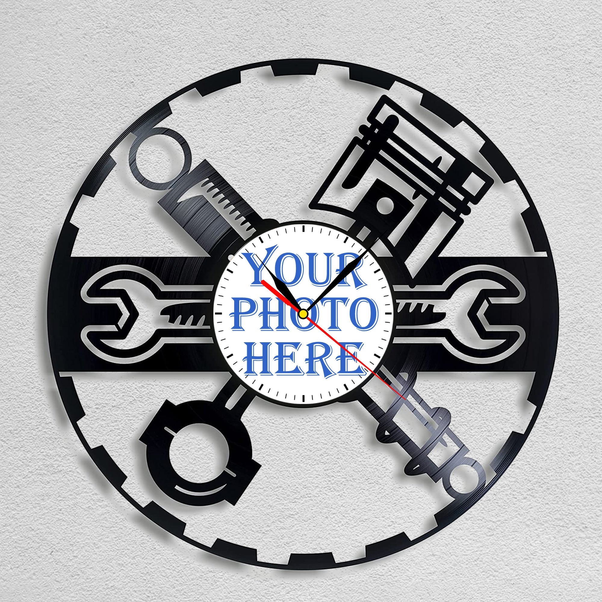 Personalized Mechanic Tools Wall Clock | Silent Quartz Movement ...