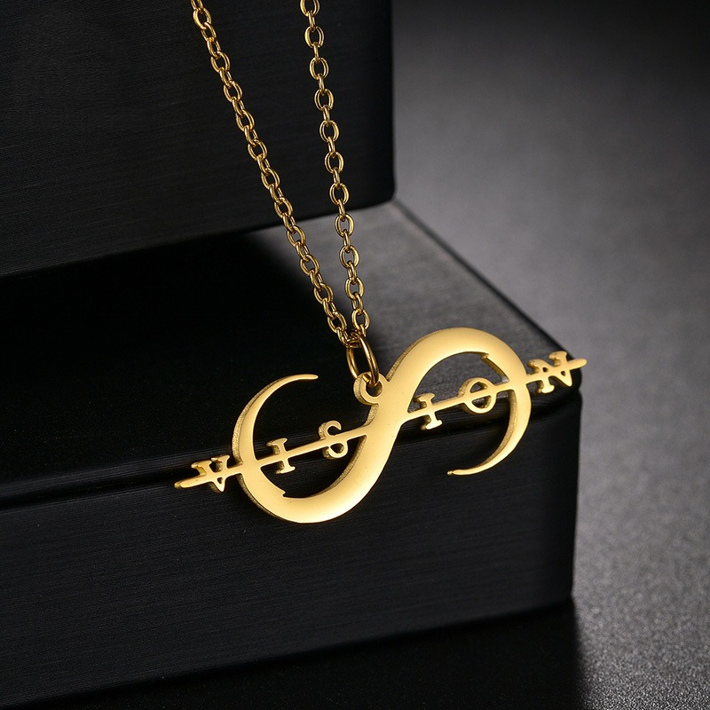 Infinity Sign Personal Name Cross Chain Necklace
