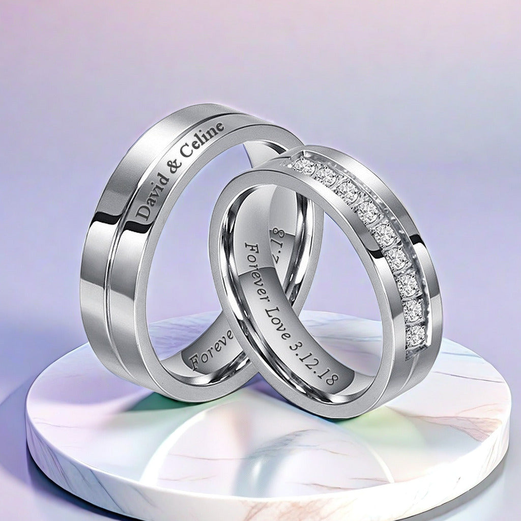 Custom matching wedding fashion bands