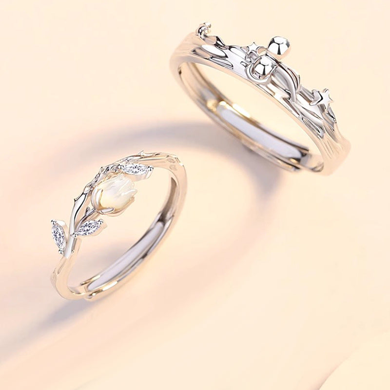 Prince Rose Romantic Rings Set for 2