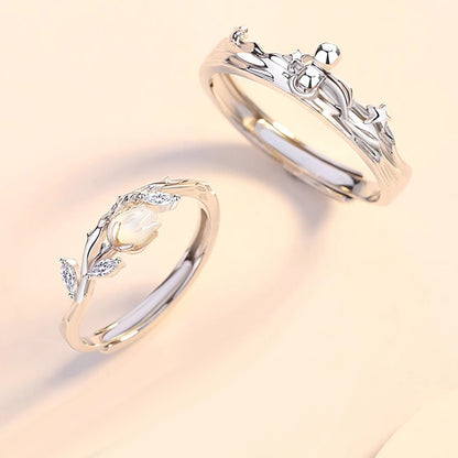 Prince Rose Romantic Rings Set for 2