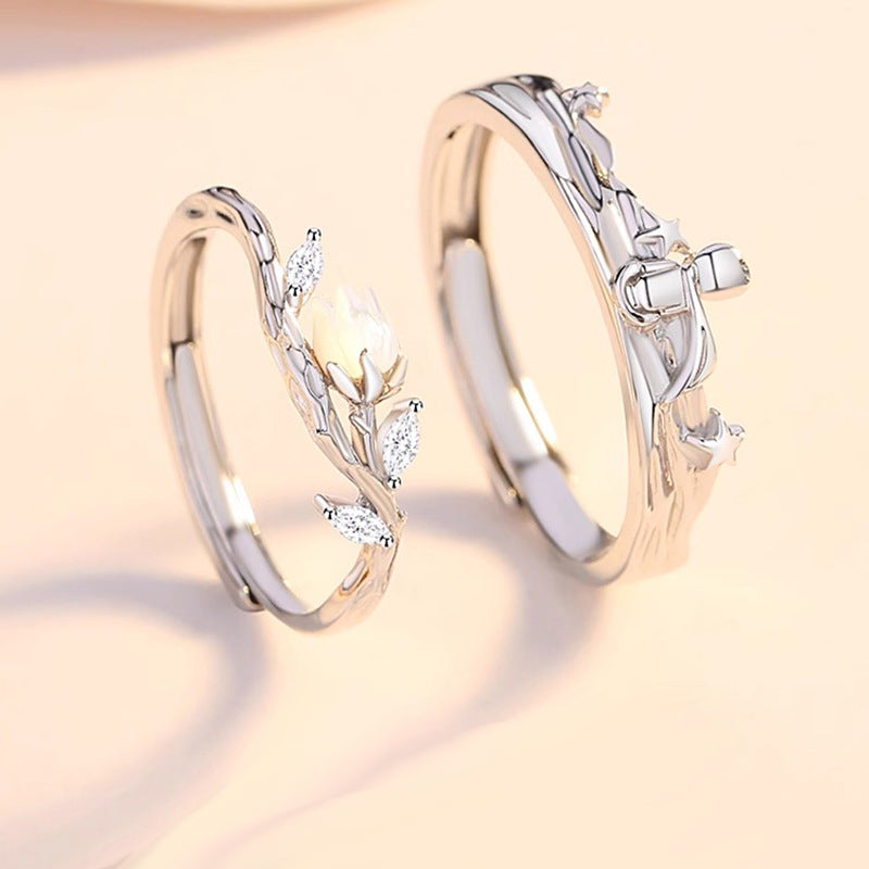 Prince Rose Romantic Rings Set for 2