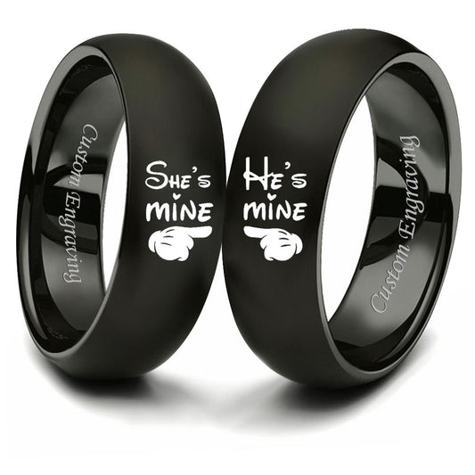 He's Mine She's Mine Matching Rings Set