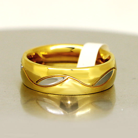Custom Promise Ring for Him or Her 18K Gold Plated Titanium 6mm