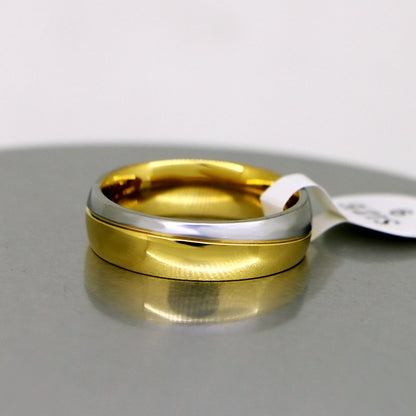 Custom Mens Cheap Promise Ring 6mm Gold Plated Titanium