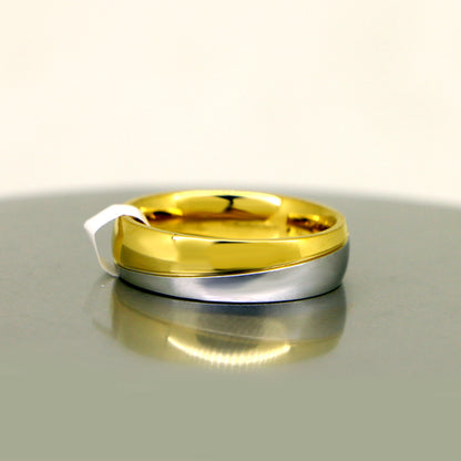 Custom Mens Promise Ring 6mm Gold Plated Titanium