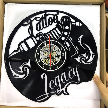 Custom Tattoo Studio Vinyl Record Clock Gift