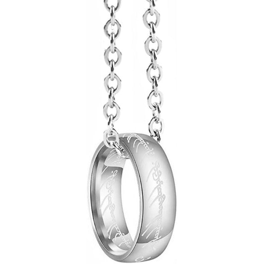Custom Name Engravable Ring Pendant Necklace for Men