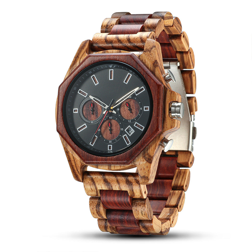 Wooden Quartz Mens Watch Gift