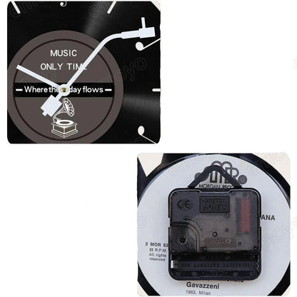 LP Record Pendulum Wall Clock — Vinyl, Silent (15.7x11.8 in)