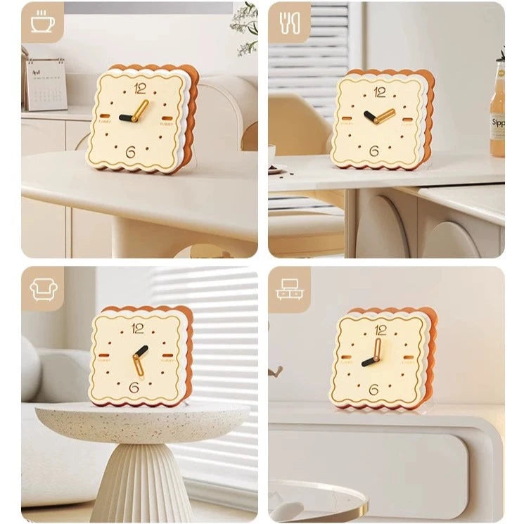 Biscuit Shaped Decorative Silent Desktop Clock