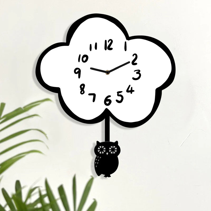 Cute Animals Silent Pendulum Clock for Kids Bedroom – Playful & Charming Design