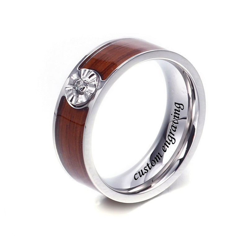 Custom Wood and Steel Mens Weding Band 8mm