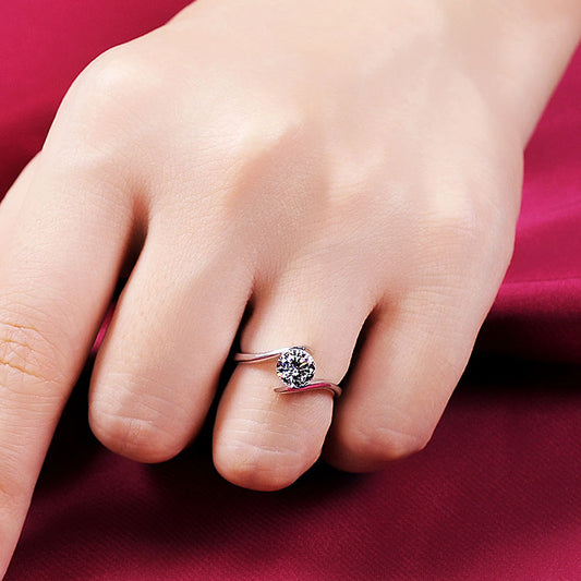 Custom 0.6 Carat Moissanite Diamond Ring
